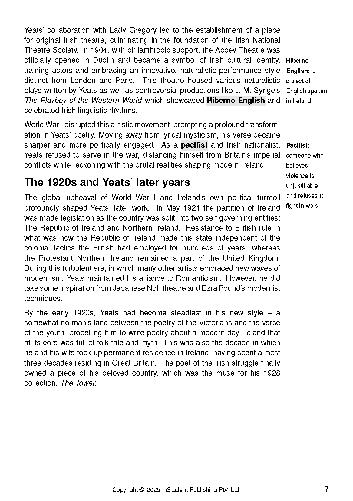 ATAR Notes Text Guide: Selected Poems by W.B. Yeats