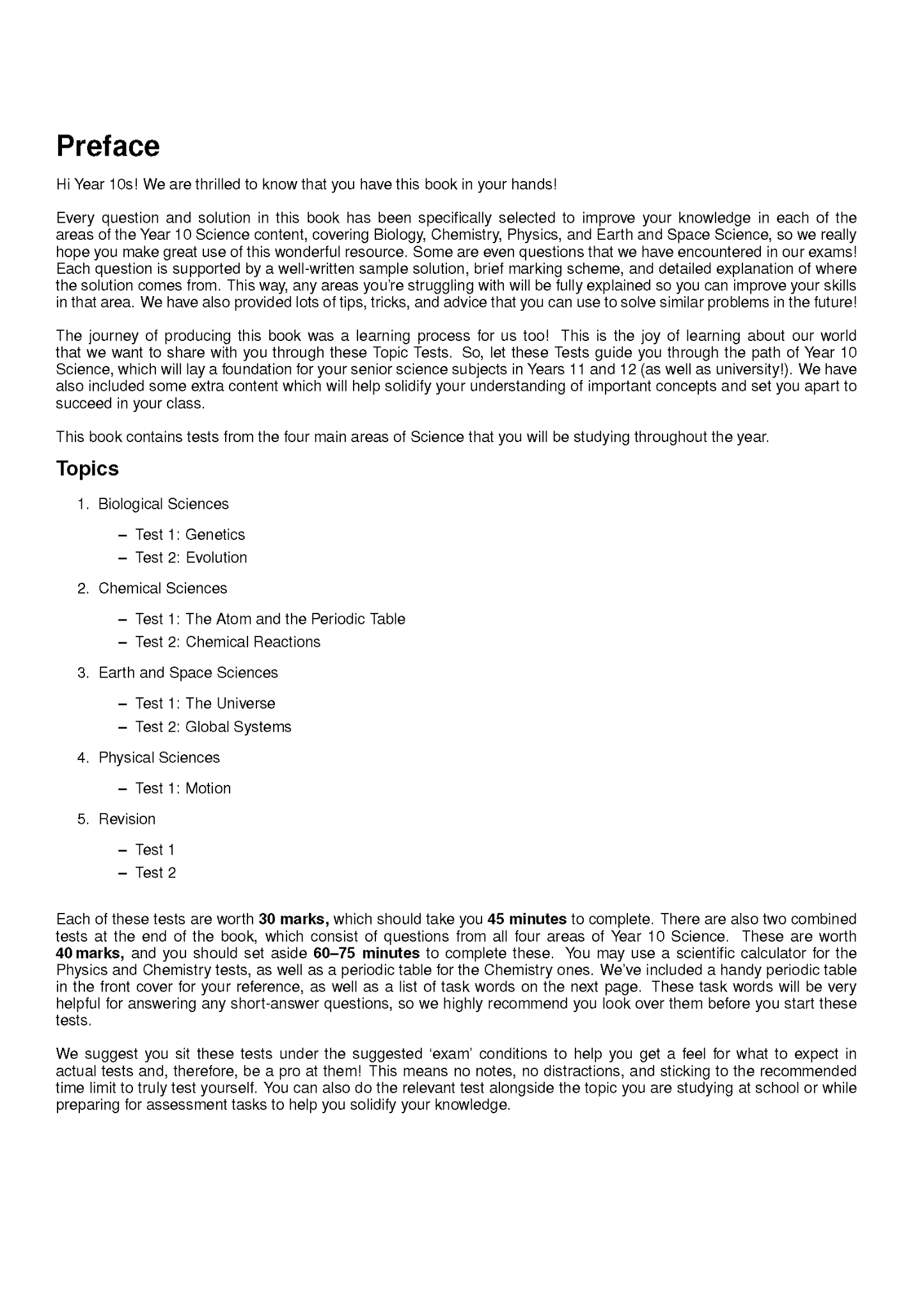 ATAR Notes Year 10 Science Topic Tests (2026-2028)