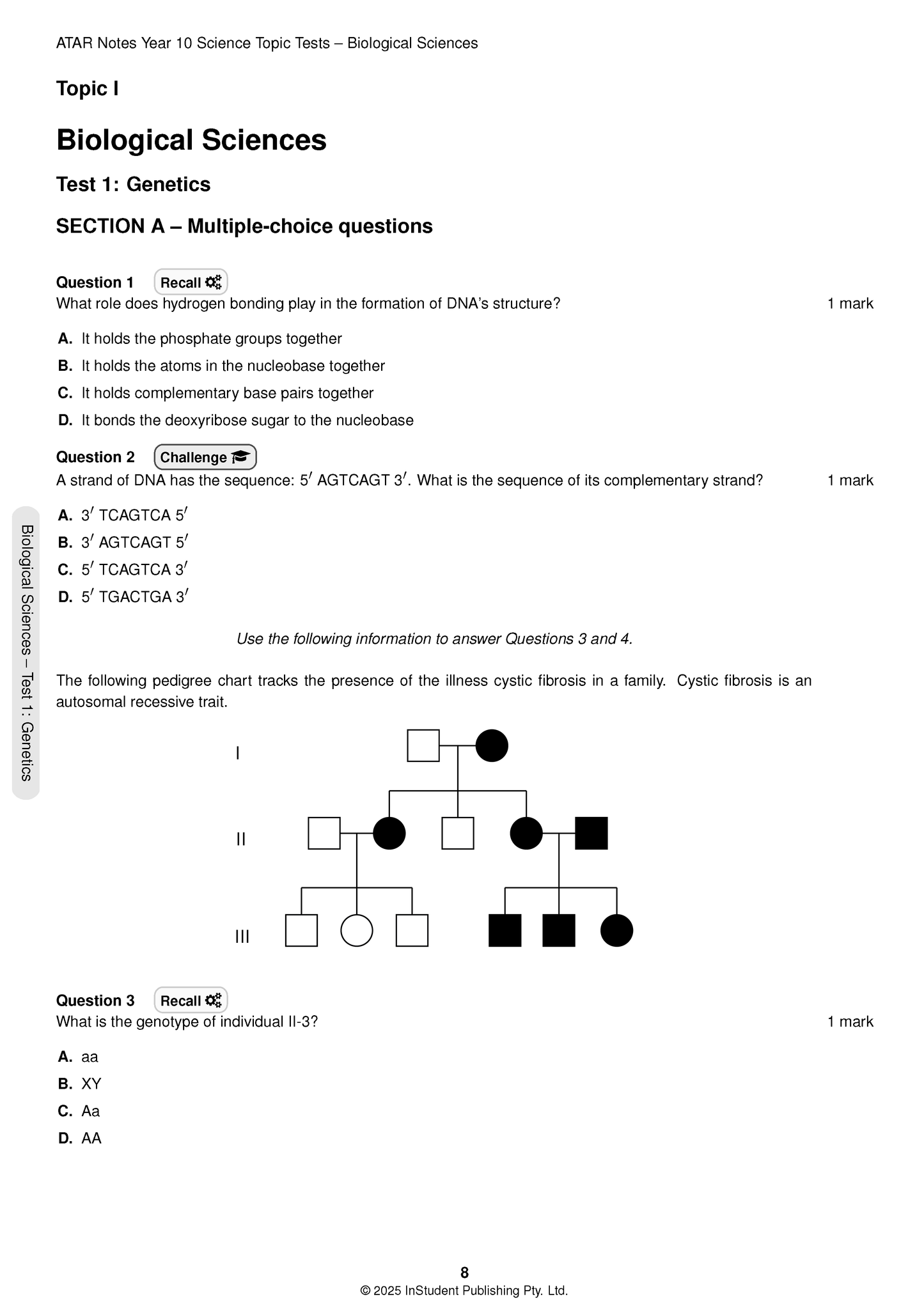 ATAR Notes Year 10 Science Topic Tests (2026-2028)