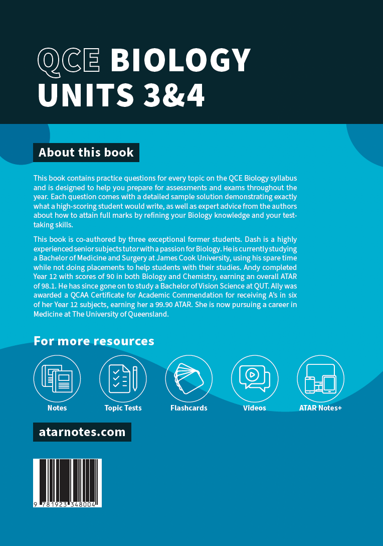 ATAR Notes QCE Biology 3&4 Topic Tests (2026-2028)