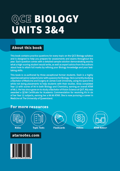 ATAR Notes QCE Biology 3&4 Topic Tests (2026-2028)