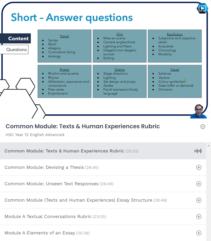 ATAR Notes Complete Course Videos: HSC Year 12 English Advanced