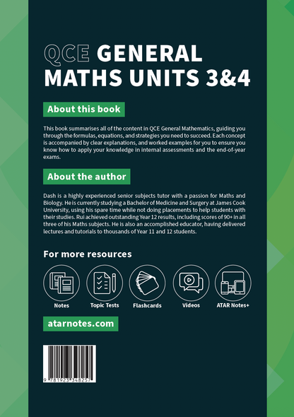 ATAR Notes QCE General Maths 3&4 Complete Course Notes (2026-2028)