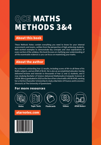 ATAR Notes QCE Maths Methods 3&4 Complete Course Notes (2026-2028)