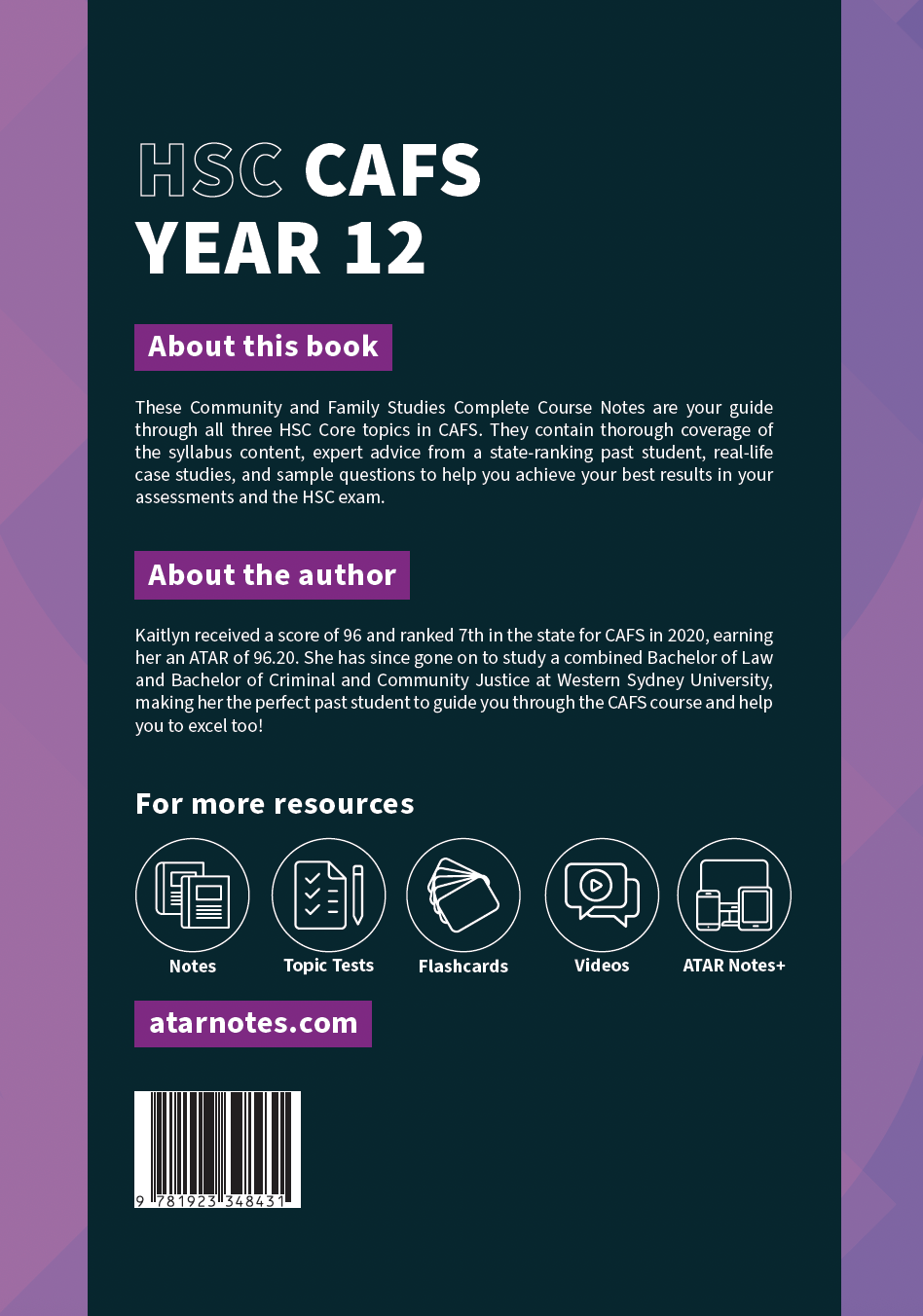 ATAR Notes HSC Year 12 Community and Family Studies (CAFS) Complete Course Notes (2026-2028)