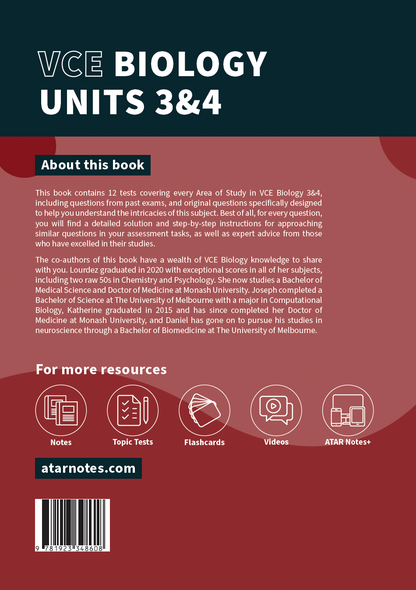 ATAR Notes VCE Biology 3&4 Topic Tests (2025-2026)