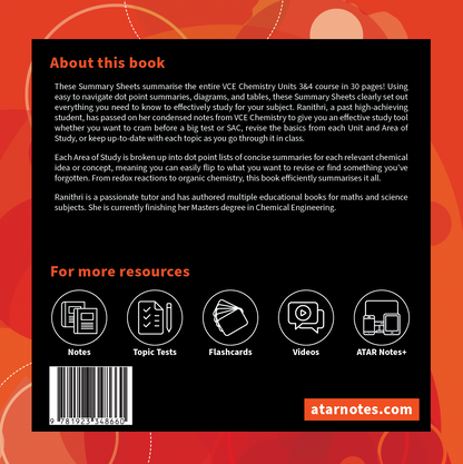 ATAR Notes VCE Chemistry 3&4 Summary Sheets (2025-2027)