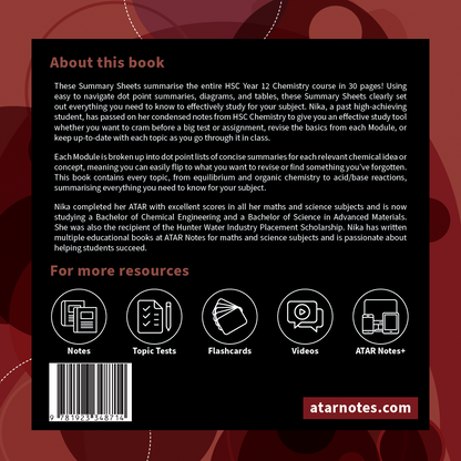 ATAR Notes HSC Year 12 Chemistry Summary Sheets (2025-2028)