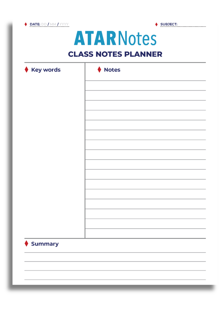 ATAR Notes Class Notes Planner