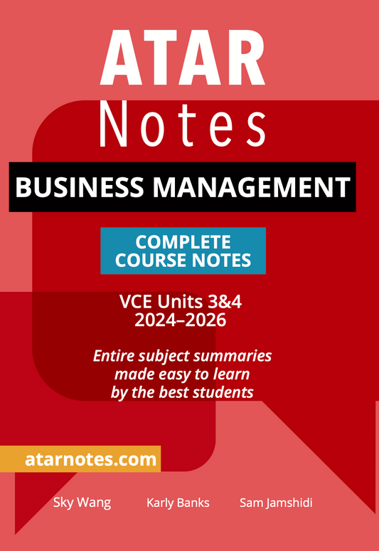 ATAR Notes VCE Business Management 3&4 Notes (2024-2026)