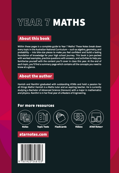 ATAR Notes Year 7 Maths Complete Course Notes (2025-2027)