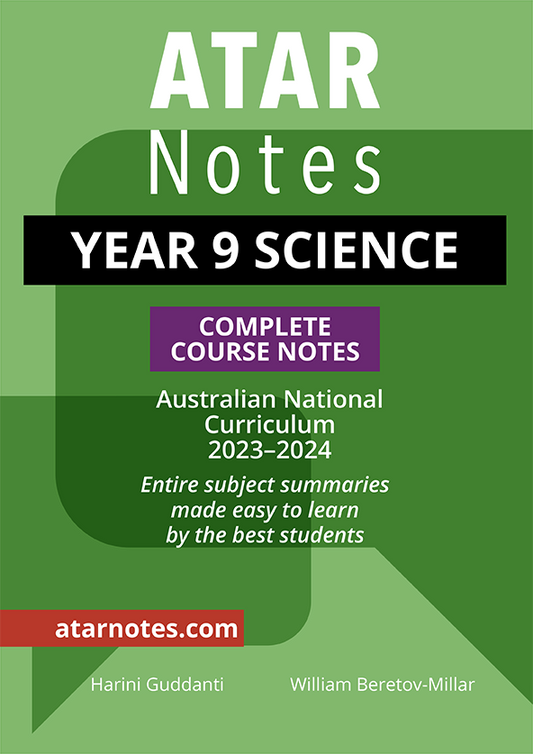 ATAR Notes Year 9 Science Complete Course Notes (2023-2024)