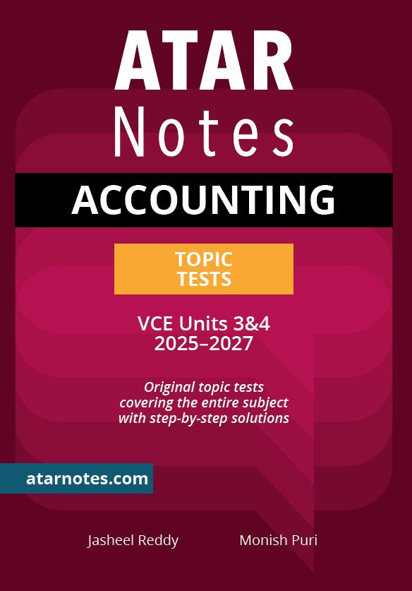 ATAR Notes VCE Accounting 3&4 Topic Tests (2025–2027)