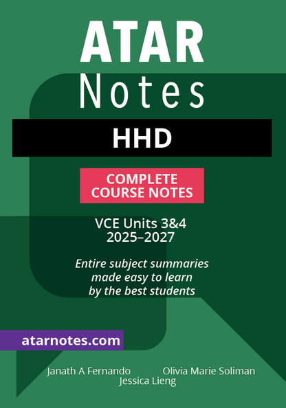 ATAR Notes VCE Health and Human Development (HHD) 3&4 Complete Course Notes (2025–2027)