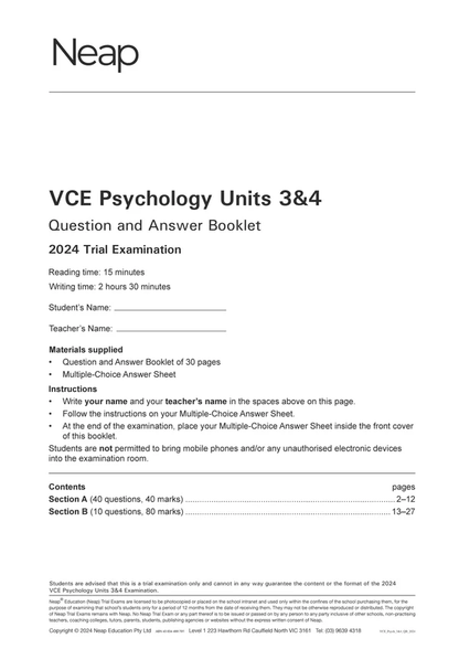Top Marks VCE Psychology 3&4 Bundle