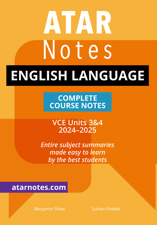 ATAR Notes VCE English Language 3&4 Notes (2024-2025)