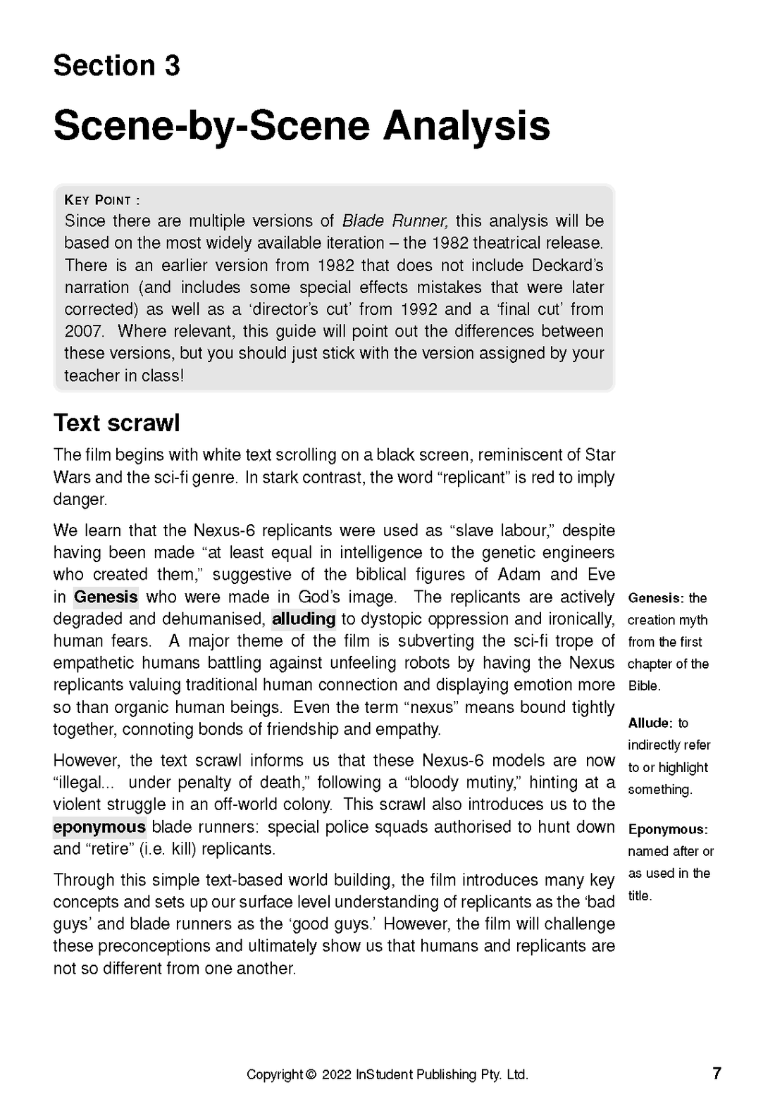 Text Guide: Blade Runner by Ridley Scott – ATAR Notes