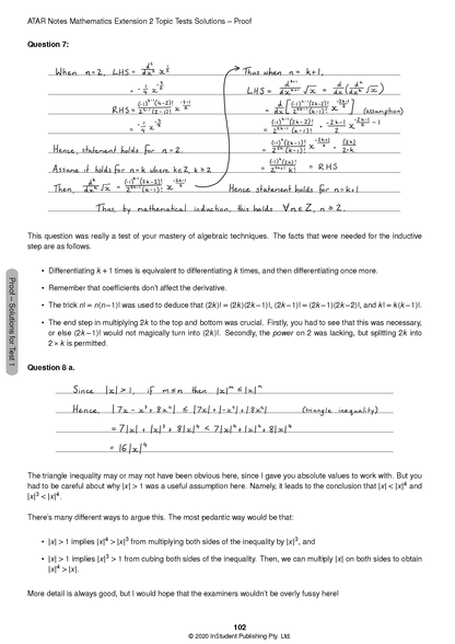 ATAR Notes HSC Year 12 Mathematics Extension 2 Topic Tests