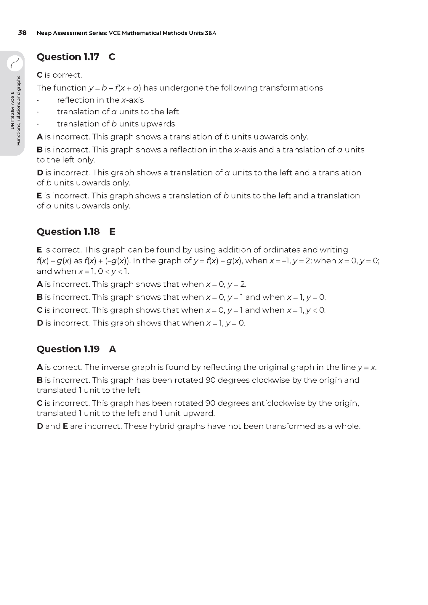 Neap Assessment Series: VCE Mathematical Methods Units 3&4