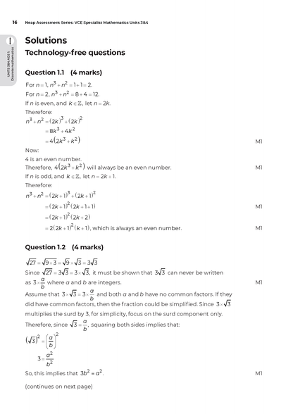 Neap Assessment Series: VCE Specialist Maths Units 3&4