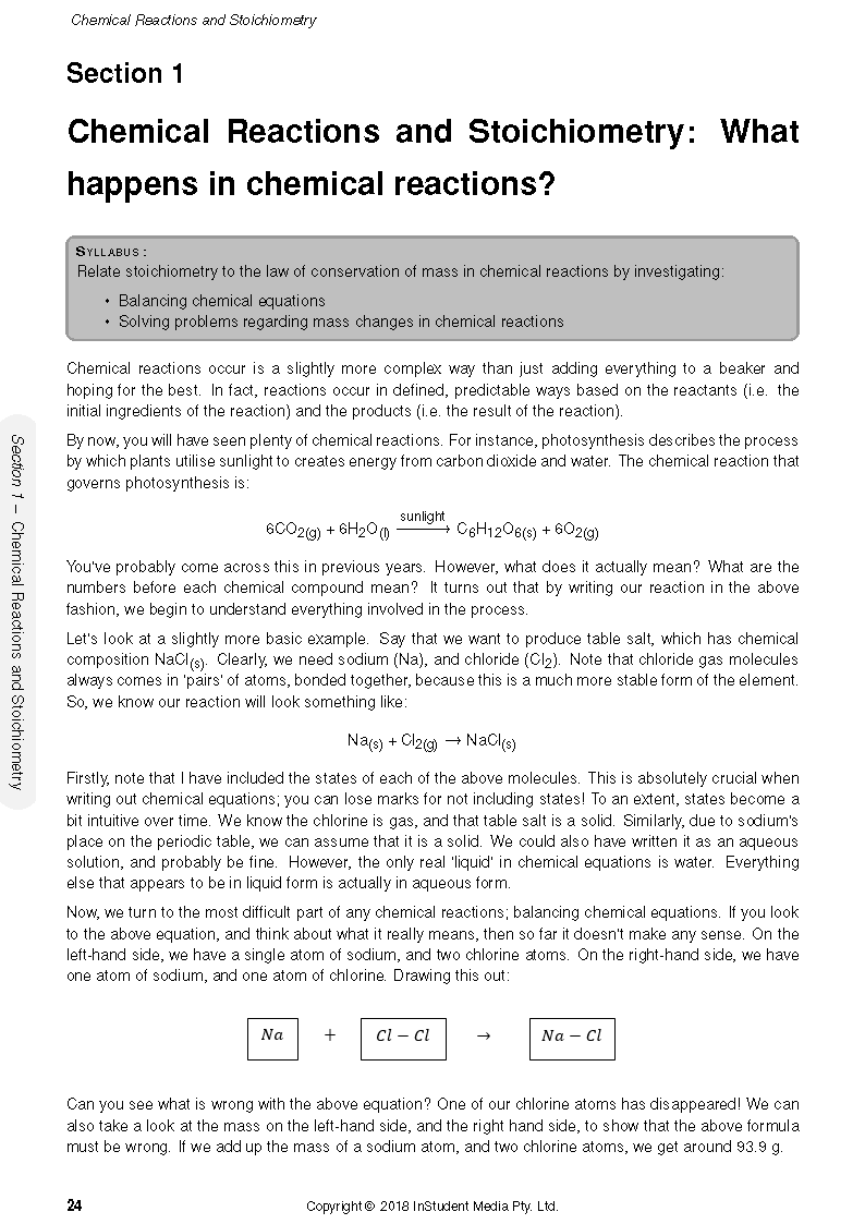 ATAR Notes HSC Year 11 Chemistry Complete Course Notes