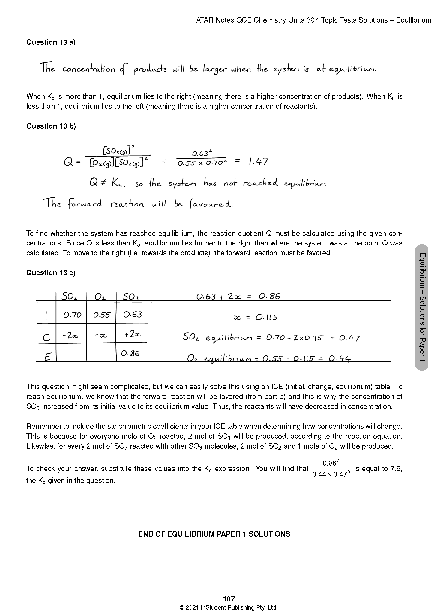 ATAR Notes QCE Chemistry 3&4 Topic Tests