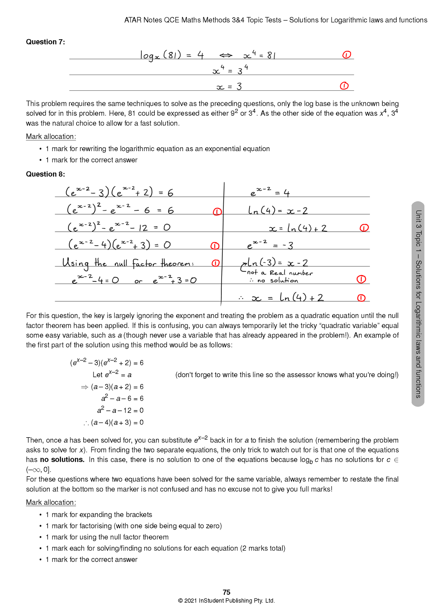 ATAR Notes QCE Maths Methods 3&4 Topic Tests