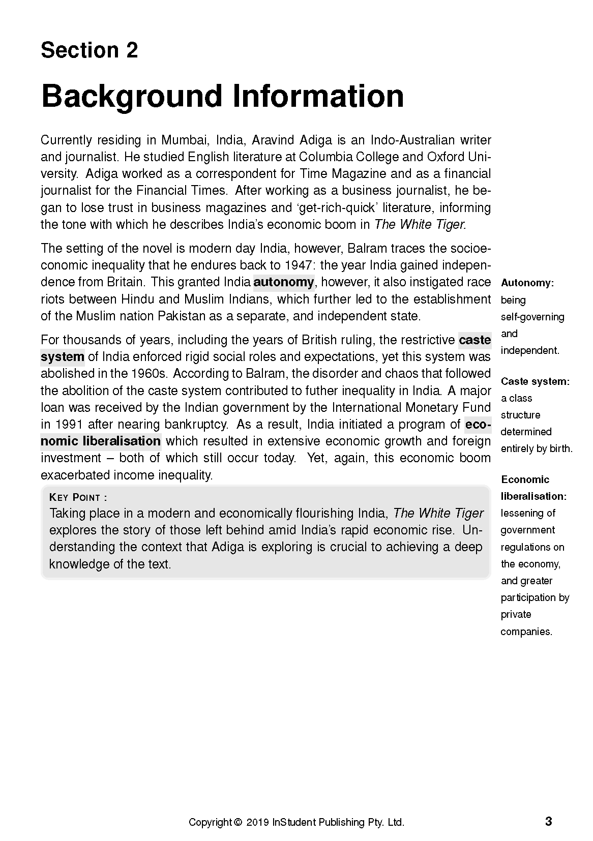 Text Guide: The White Tiger by Aravind Adiga
