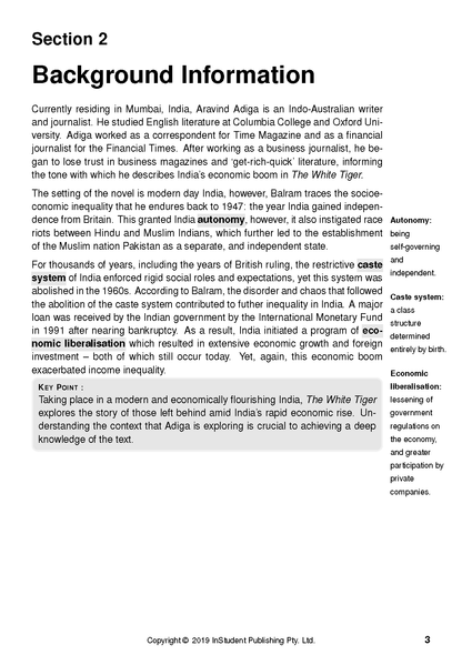 Text Guide: The White Tiger by Aravind Adiga