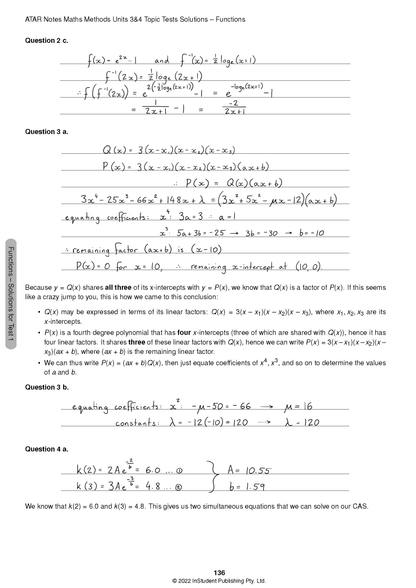 ATAR Notes VCE Maths Methods 3&4 Topic Tests (2023-2024)