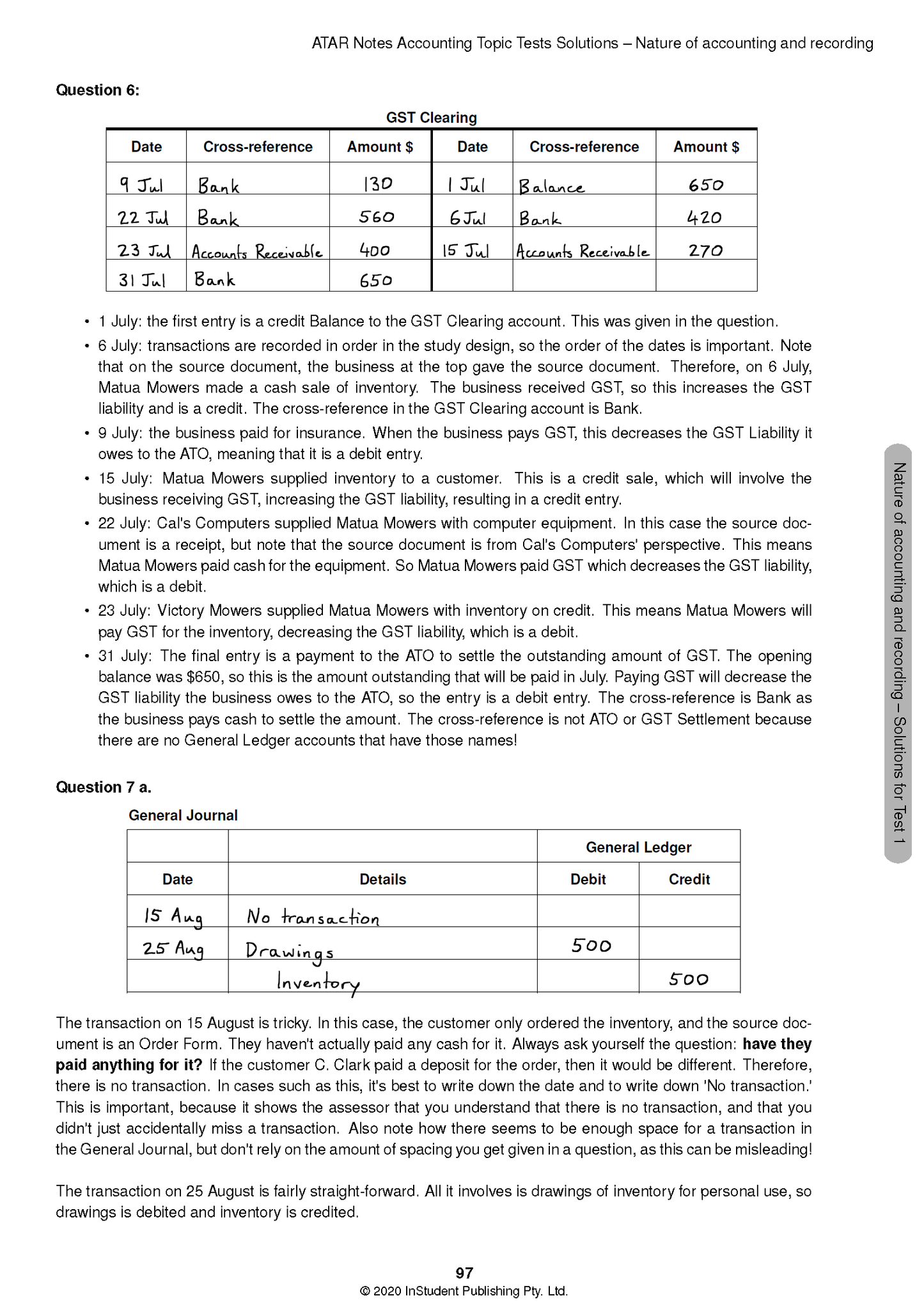 ATAR Notes VCE Accounting 3&4 Topic Tests