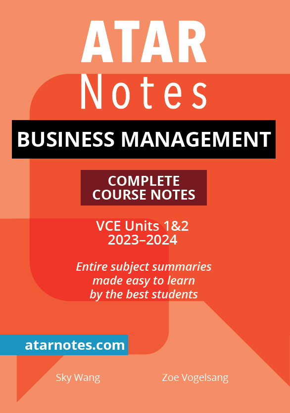 ATAR Notes VCE Business Management 1&2 Notes (2023-2024)