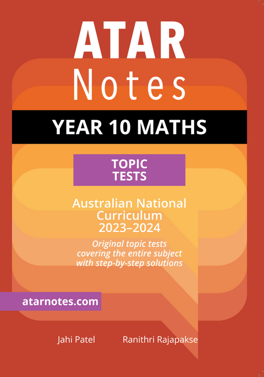 ATAR Notes Year 10 Maths Topic Tests (2023-2024)